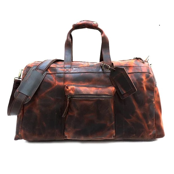 Leather Duffle Bag Bl 094